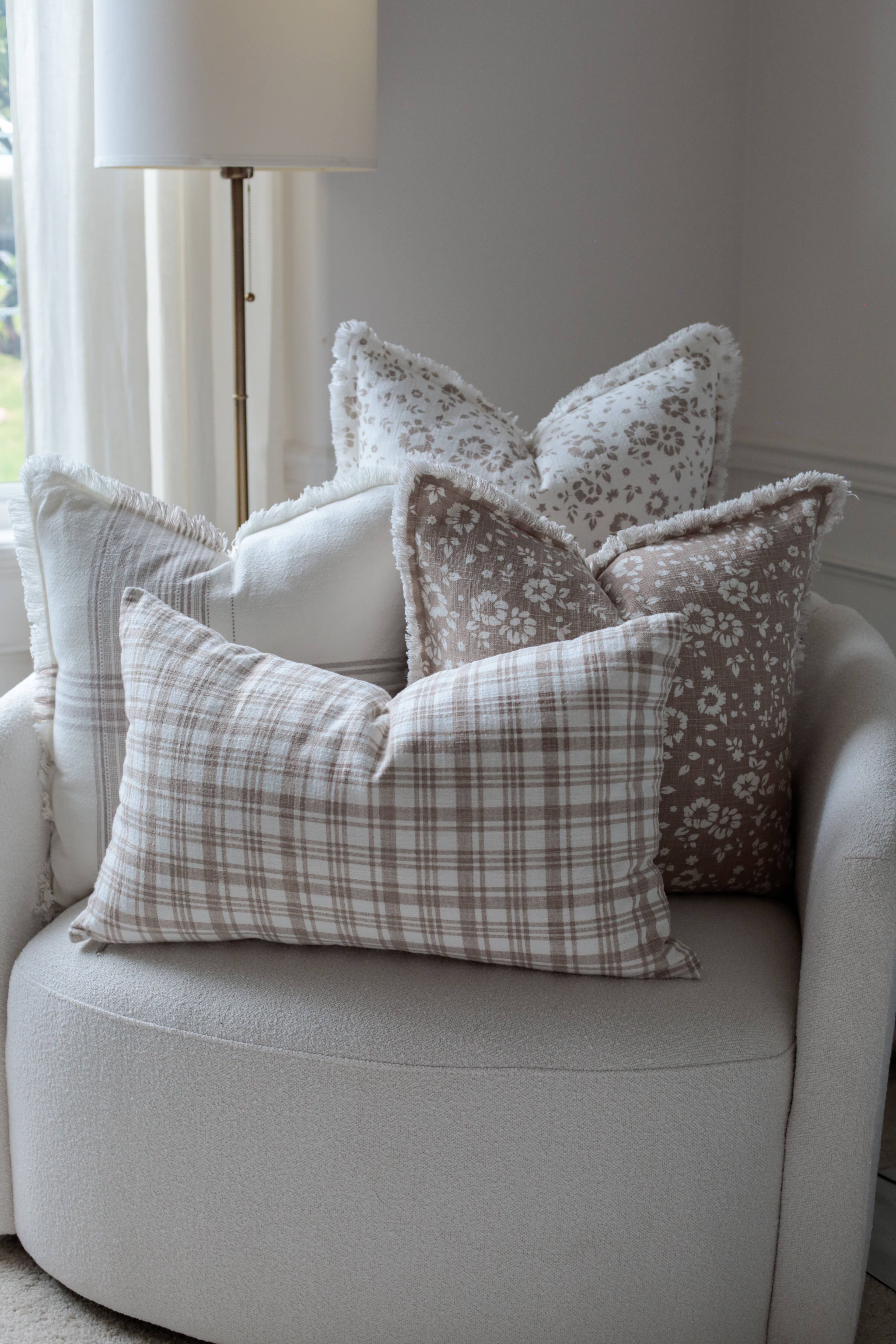 Porter Lane Home - Wholesale Throw Pillow Cover - Brown Plaid Pillow Cover | Fleur + Fray Collection 3