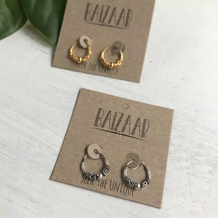 Baizaar - Wholesale Hoop Earrings - Decorated Tiny Hoop Earring