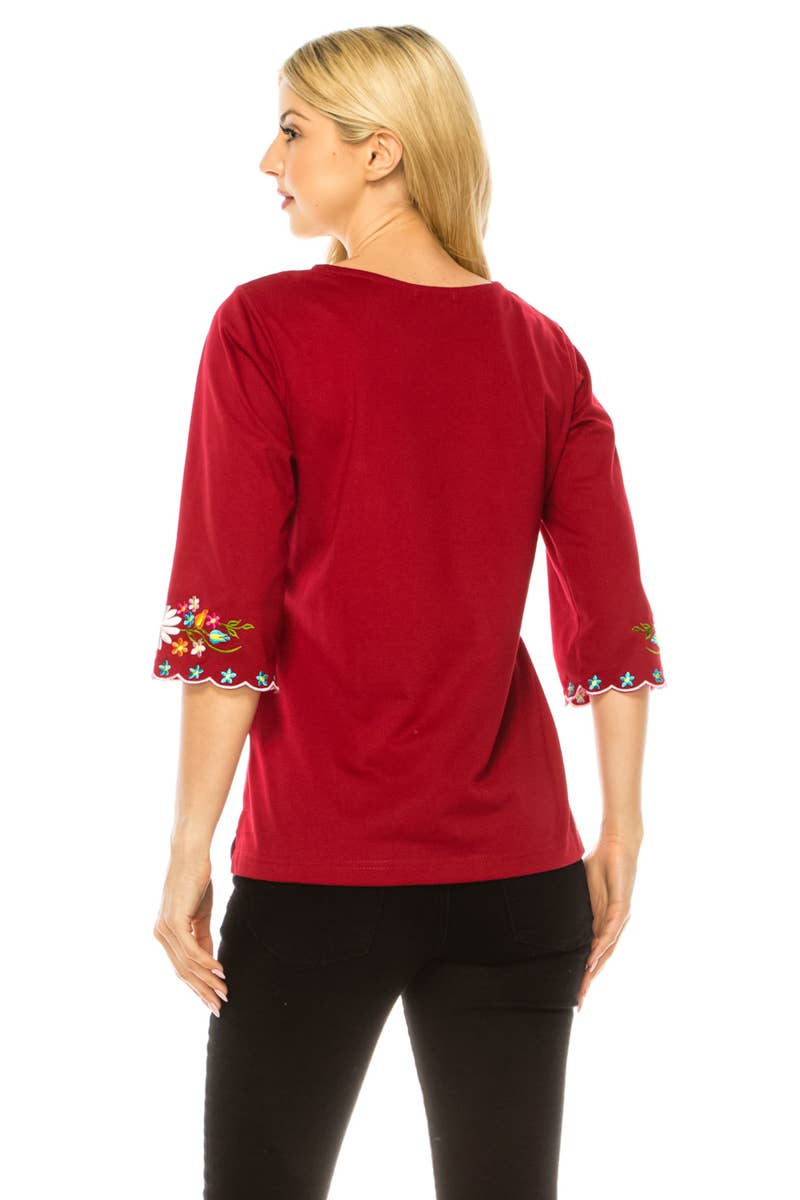 Unik - Vente Chemisier – femme - Adulte Traditionnel Brodé Manches 3/4 S-3XL24