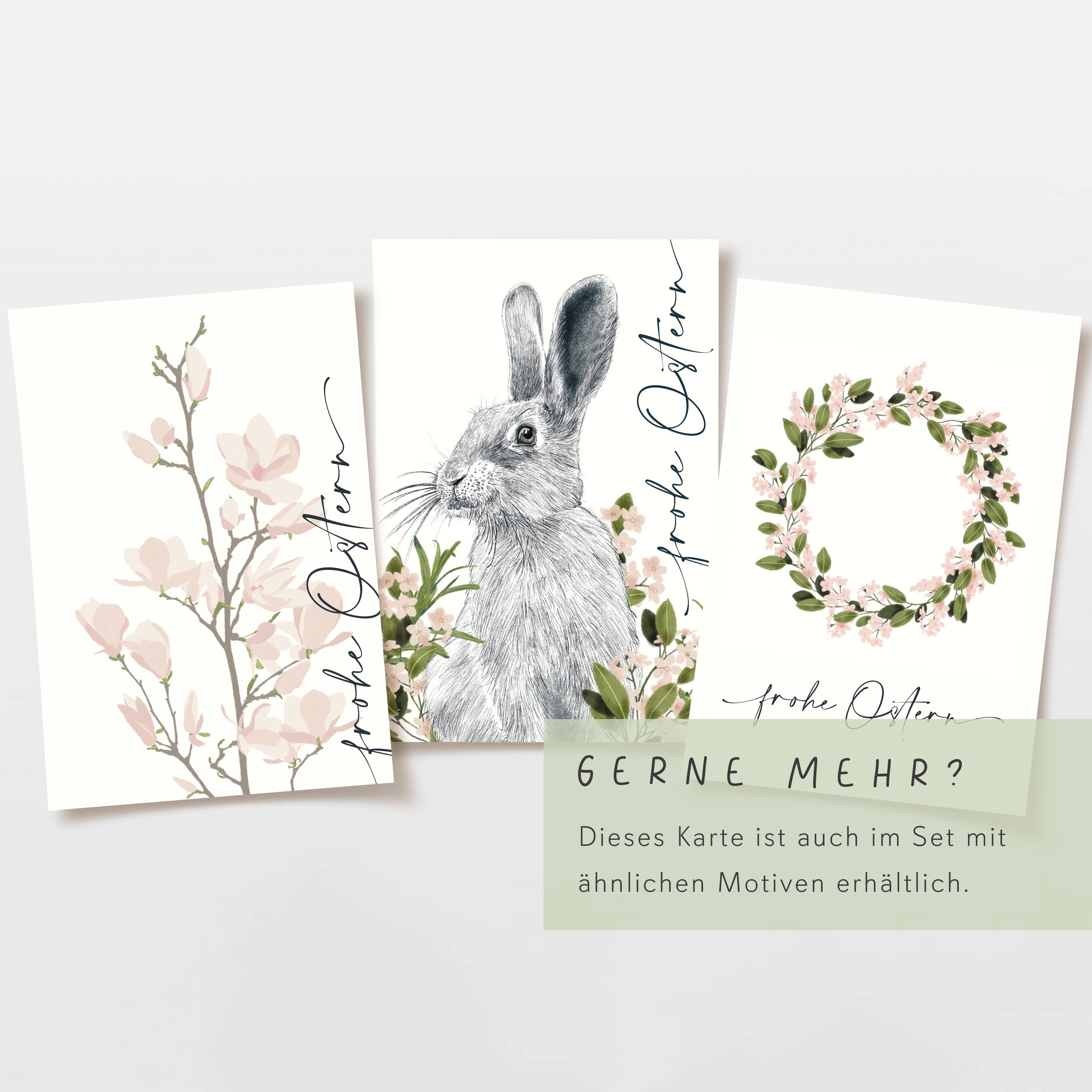 Wildblumen Atelier – Engroshandel Postkort – Påskekort blomsterkrans Glædelig påske, FSC certificeret4