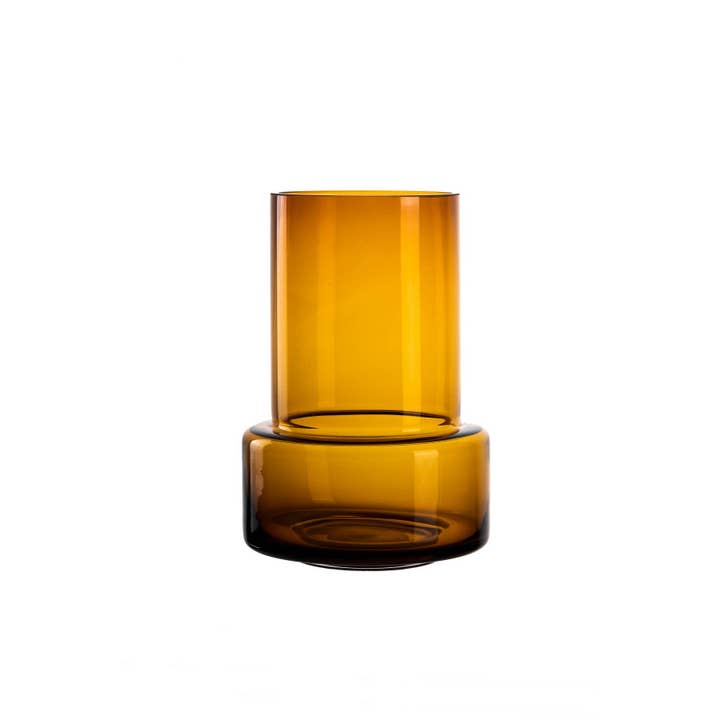Element Accessories USA - Wholesale Vase - Retro Style Sober Modern Design Glass Vase, Amber/Gray Tyl12