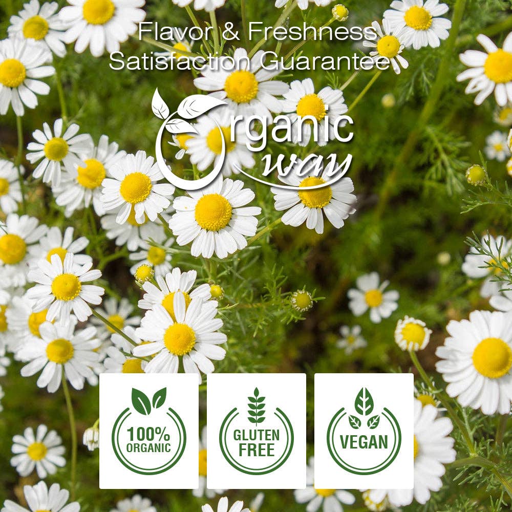 Organic Way LLC – Großhandel Loser Tee – Ganzblüten der Kamille (Matricaria chamomilla) – Kräutertee | Europäische Wildsammlung | Koscher & USDA-zertifiziert | Vegan, Ohne Gentechnik & Glutenfrei | 100 % Rohware aus Albanien8