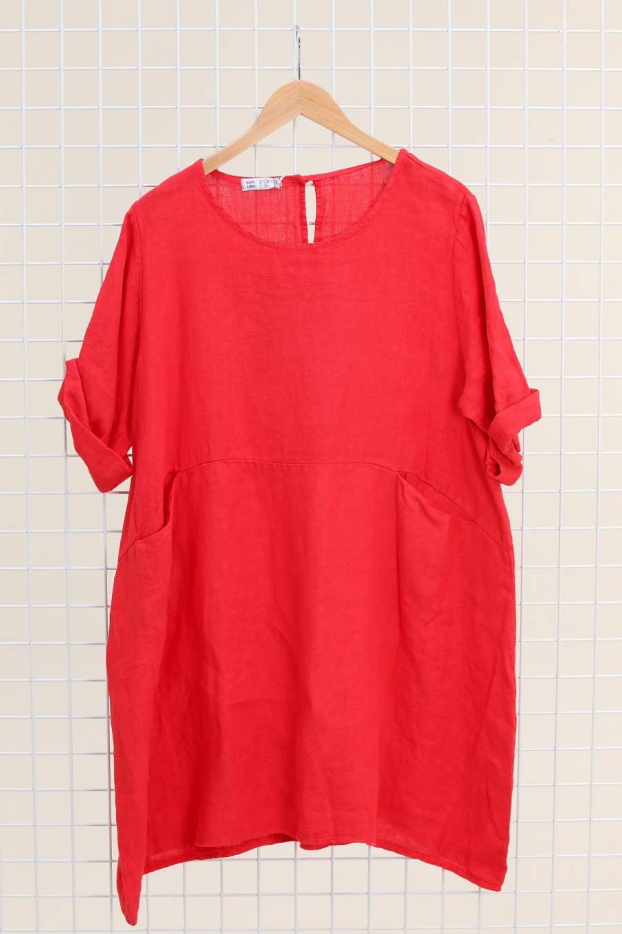 la maison des fibres naturelles – Engroshandel Kjole - Dame – Kort hørkjole med rund hals i 100 % hør 671948