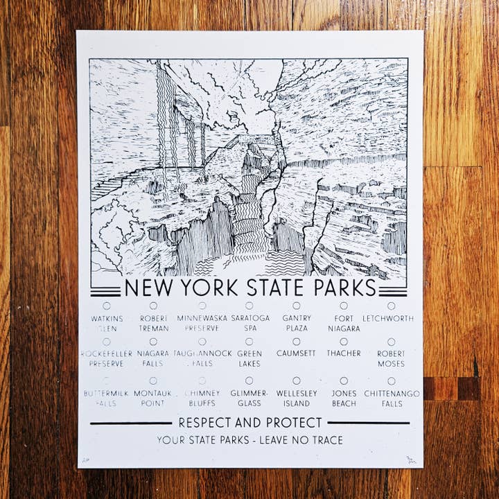 New York State Parks - Hand-pulled Screen Print for wholesale by BC Print Media