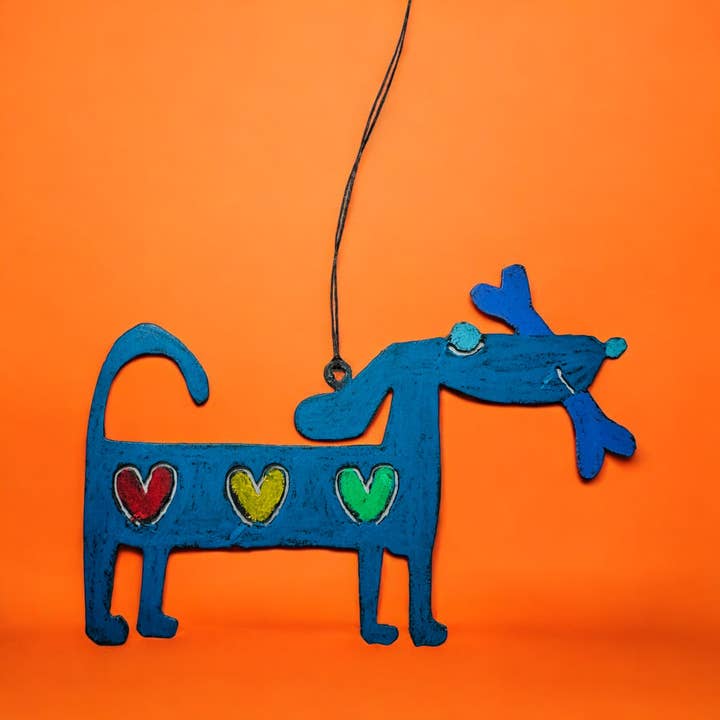 Whimsies - Wholesale Ornament - Dog Ornament pet store gifts dog gift recycled metal upcycle3