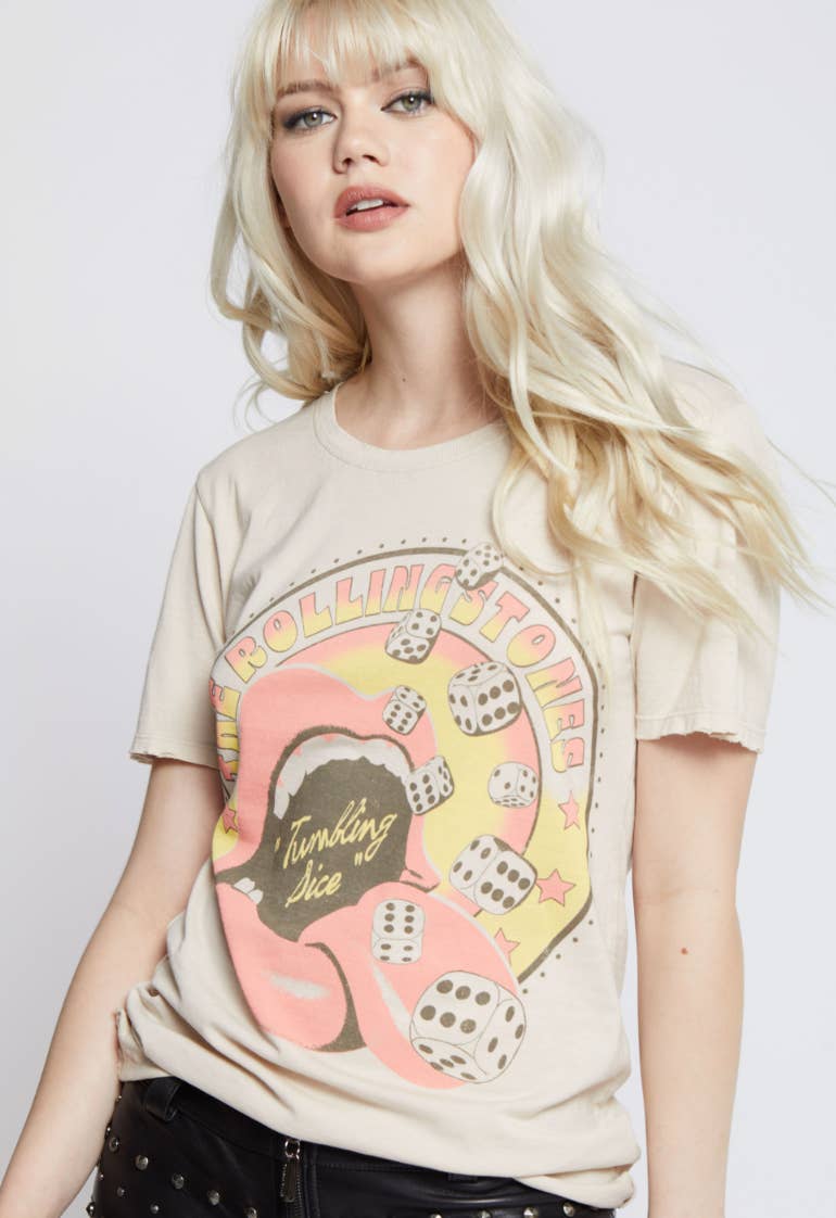 Old Lace 302571 - 1030 The Rolling Stones 1972 Boyfriend Tee for wholesale on Faire