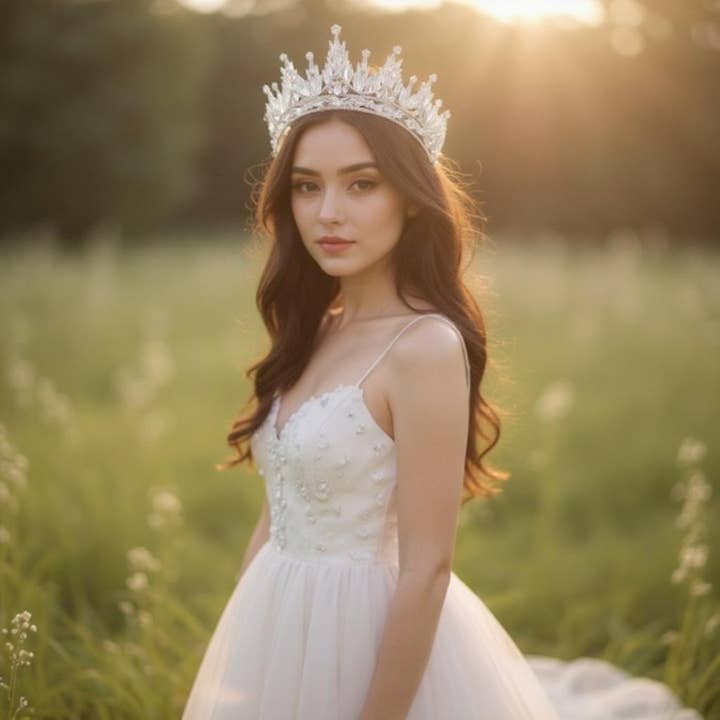 COLEÇÃO ATHENA - COROA GLITZY GLAM - AHB214 PRATA por atacado de Athena Bridal Jewellery