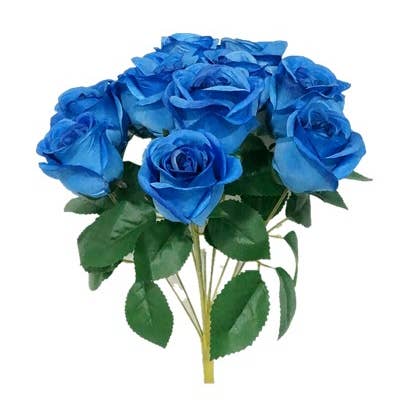 Sweet Home Deco – wholesale Artificial flowers – 16'' Silk Rose Artificial Flower Bouquet (12 stem/12 flower)