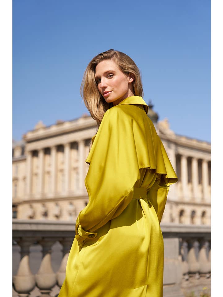 Attentif Paris - Venta al por mayor Gabardina - Mujer - Gabardina larga de satén con cinturón28