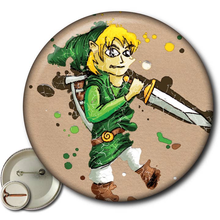 Link – Zelda Fan Art - Pin for wholesale by Static Cat Studio