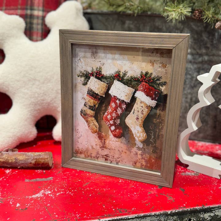 FR-4019 - Family Stockings Christmas Frame for wholesale by Collins Painting & Design