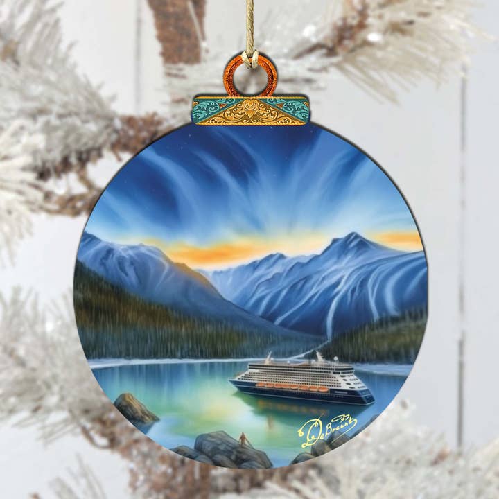 Mountain Splendor Alaska Wooden Ornaments by G.Debrekht for wholesale by Designocracy