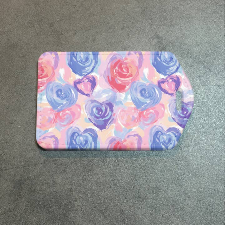 Whimsical Hearts Rectangle luggage tag w/steel cable ring for wholesale by Allison Kay Designs Co.