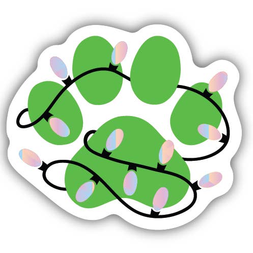 Christmas pawprint vinyl sticker for wholesale by Delightfully Delicious Dog Treats