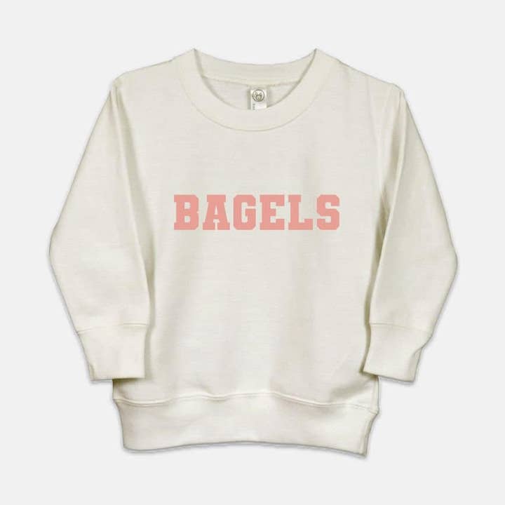 Bagels Pink Toddler Crew Neck Sweatshirt for wholesale by Love Always, Audrey