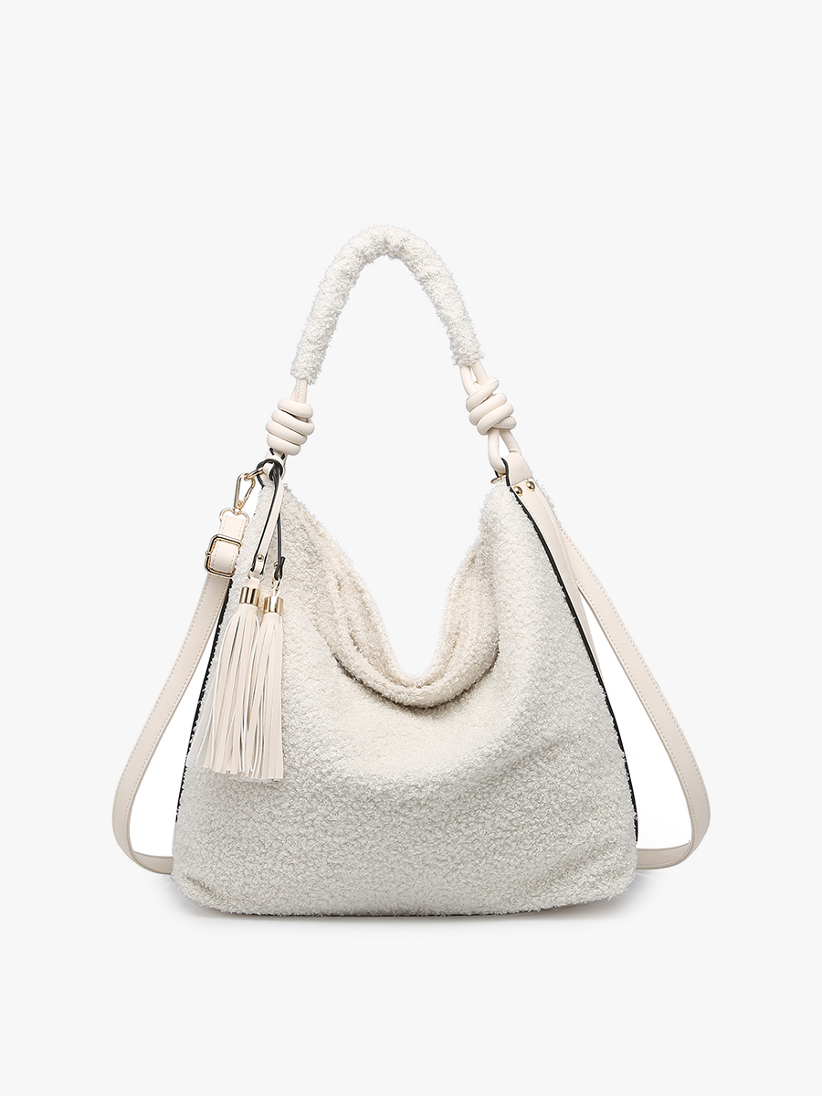 Jen & Co. - Vendita all'ingrosso Tracolla - Donna - M2173 Bea Fuzzy Hobo con nappa0