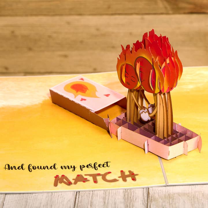 Card Foolery - Wholesale Anniversary Card - Perfect Match Funny 3D Pop-Up Met Online Dating Card4