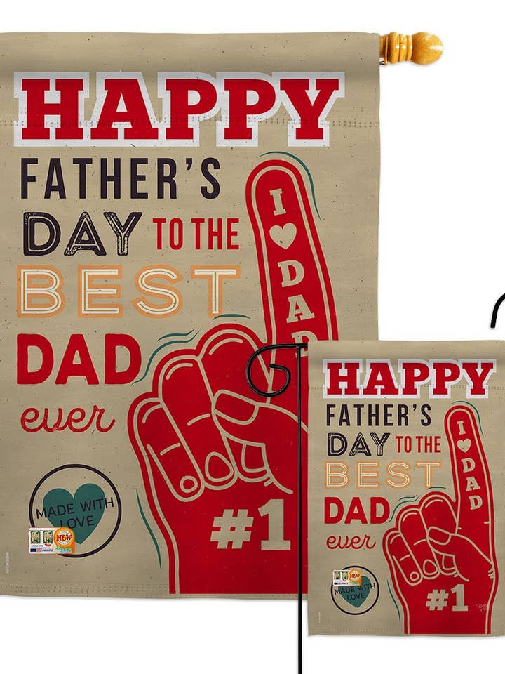 Drapeau de fête des pères Best Dad Ever Family pour la vente par Two Group Flag Co