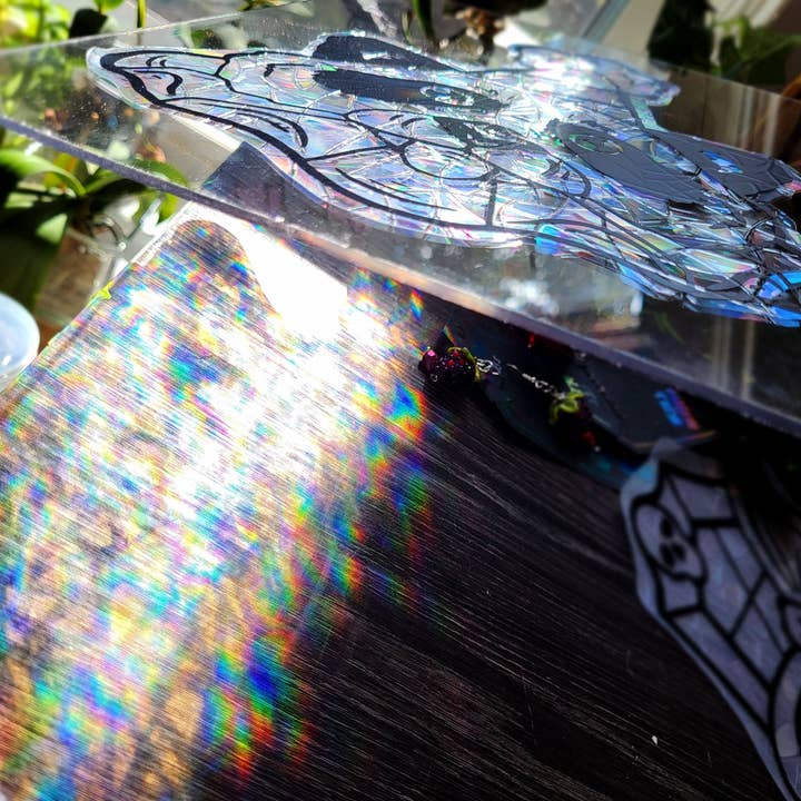 Tia Kinsman - Wholesale Suncatcher - Party Raccoon Rainbow Window Cling2