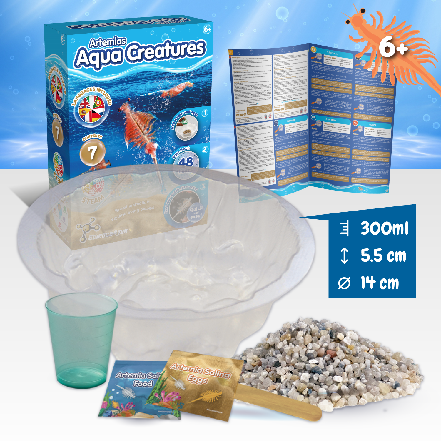 Science4you - Wholesale Toy Set - Kids - Artemias Aqua Creatures - Toy for Kids (7 languages)2
