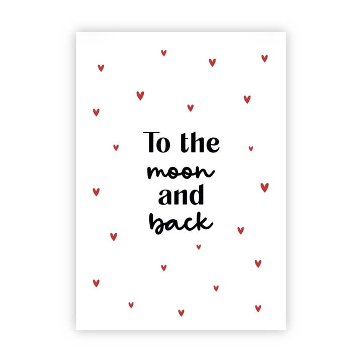 Dubbele wenskaart | To the moon and back voor wholesale door Wensjegeluk
