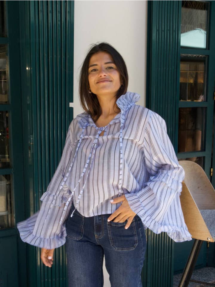 MindTraveler - Wholesale Blouse - Women's - Alicia Blue Blouse