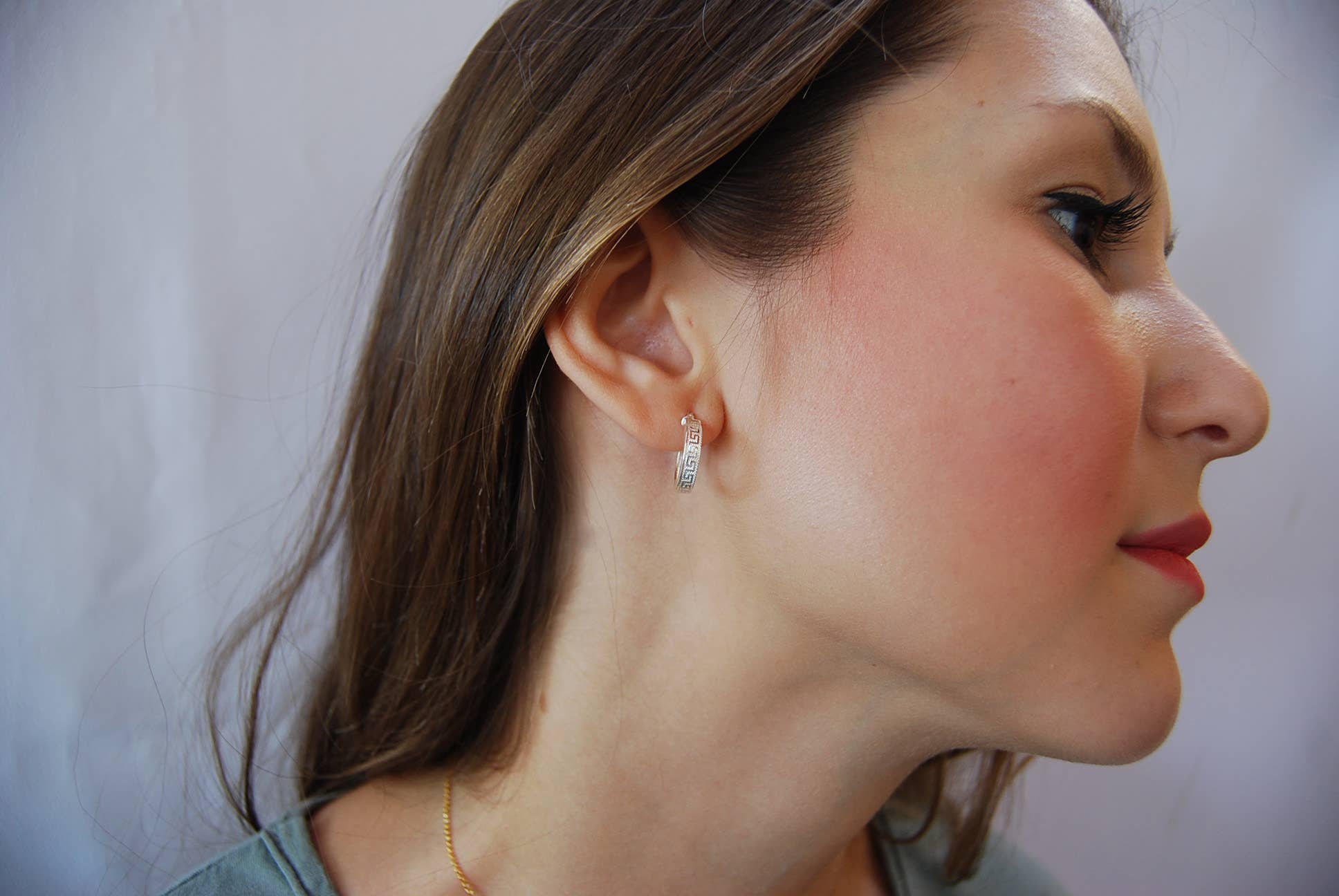 Yneda Jewels – Engroshandel Hoops – Sølv 925 øreringe, fine bøjler, diameter: 12 mm.2