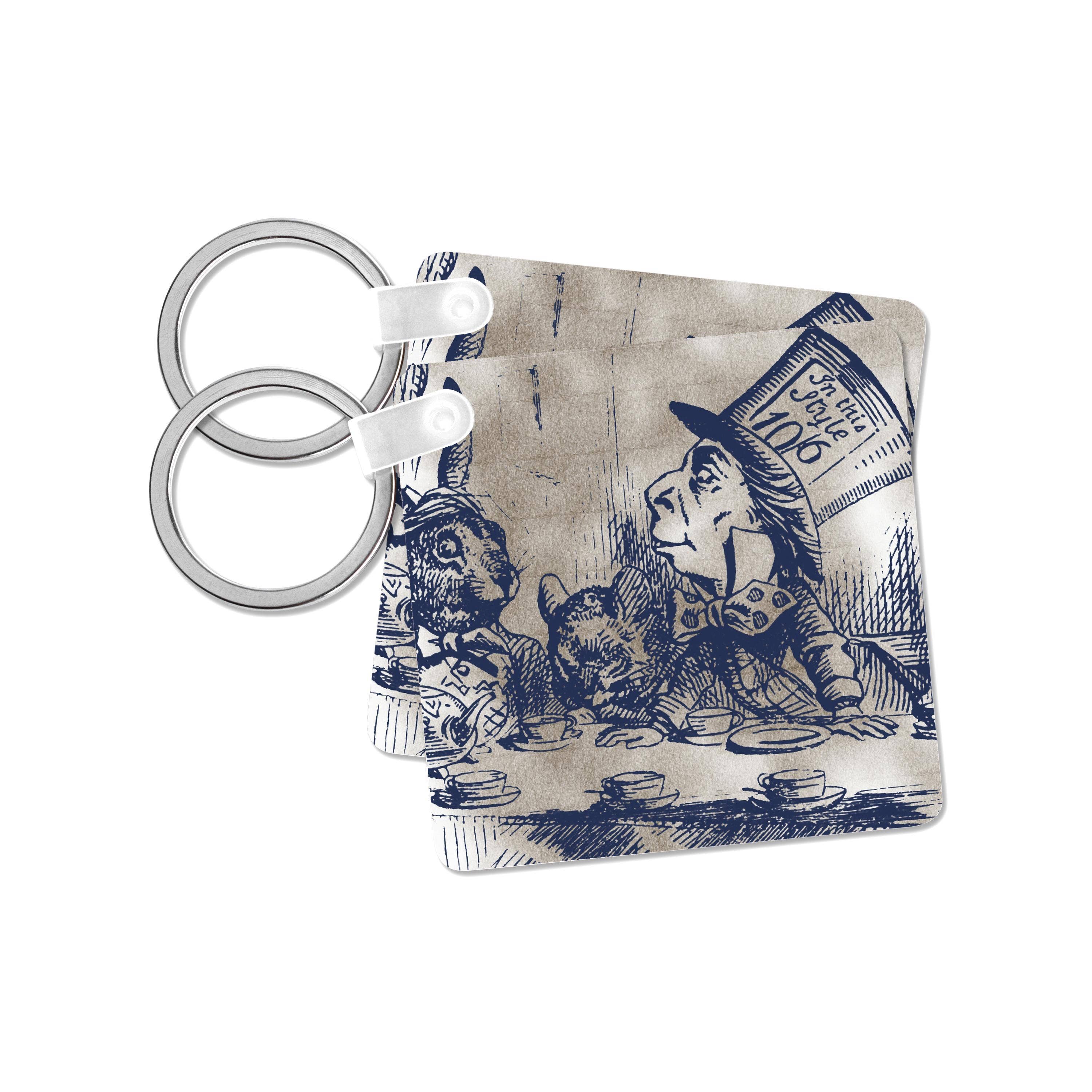 3dRose - Wholesale Keychain – Unisex - 3dRose, Mad Hatter Vintage Alice in Wonderland Tea Party, Key Chain