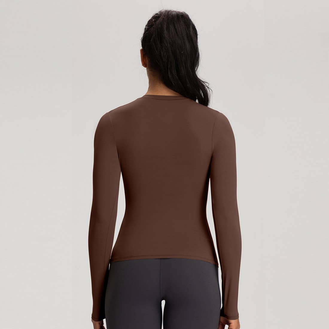 Sodalemon - Wholesale Athletic Top - Women's - Women High-Stretch Round-Neck Workout Long Sleeve Top9