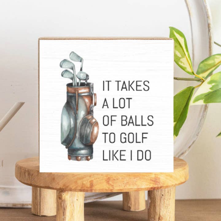 Bloc en bois décoratif Golf Like I Do pour la vente par Rustic Marlin