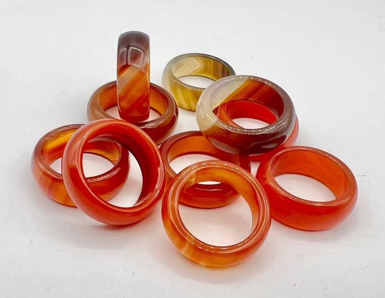Moon River Designs - Wholesale Band/Stacked Ring - High Quality Carnelian Rings