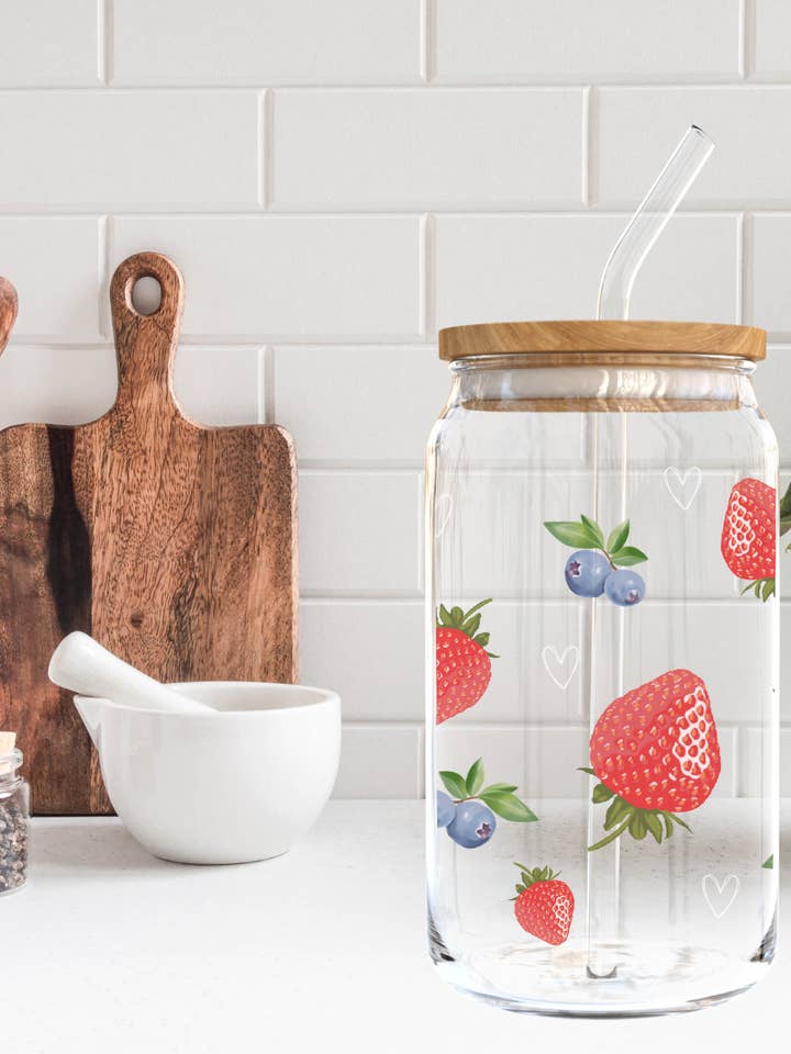 Fruity Glass Can Cup, Libby Glass for wholesale by Amelia & Co