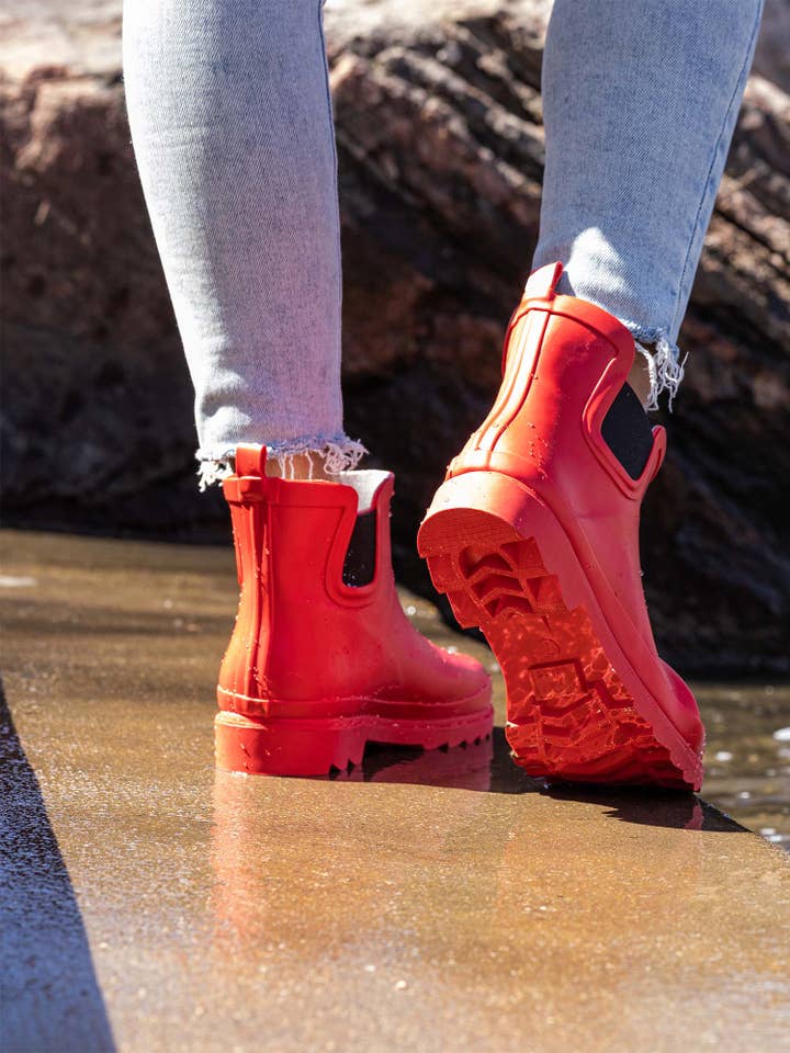 Eastern Off Price - Wholesale Rain boots – Women’s - NORTY Womens 6" Ankle Rain Boots 41810 Red Matte4