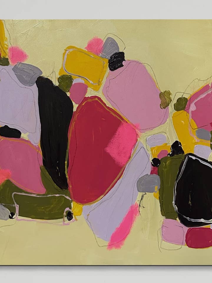 “She knows Her Target Audience” Original Painting 20” x 20” for wholesale by Angela Holman Art