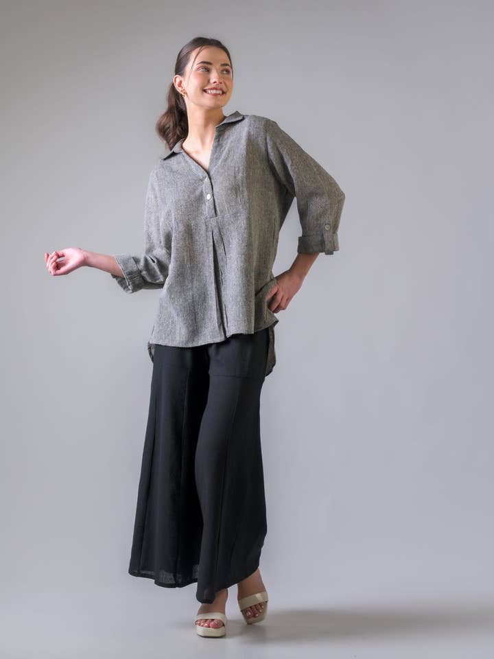 Rhea Grey Tweed Top for wholesale by Rhea