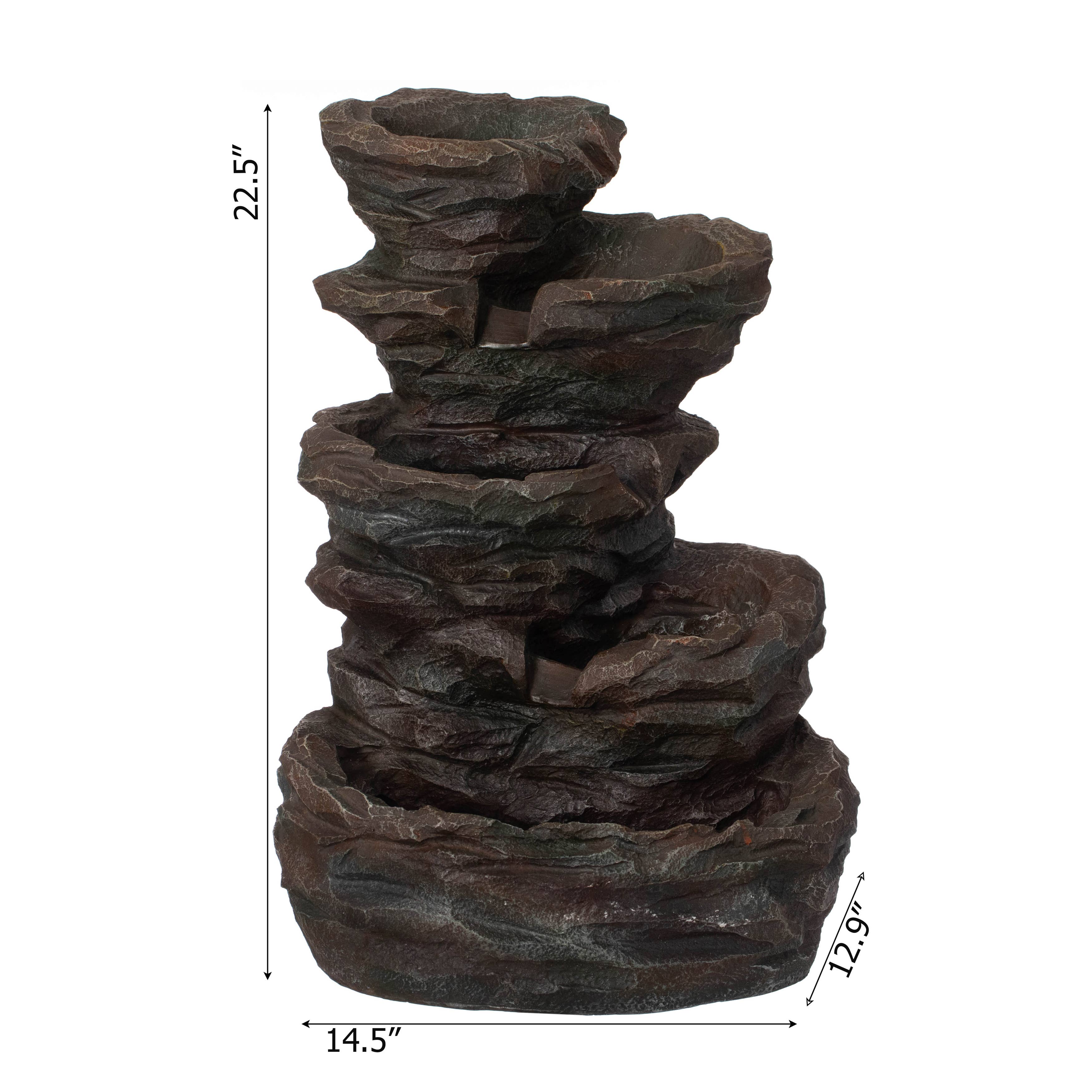 Quickway Imports - Wholesale Outdoor Ornament/Decor - Decorative Rock Look Water Fountain with LED Lights13