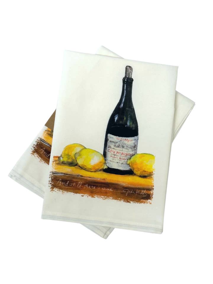 et pourtant, il y a du vin ⎮ Torchons pour la vente par Studio J by Jodi Hills