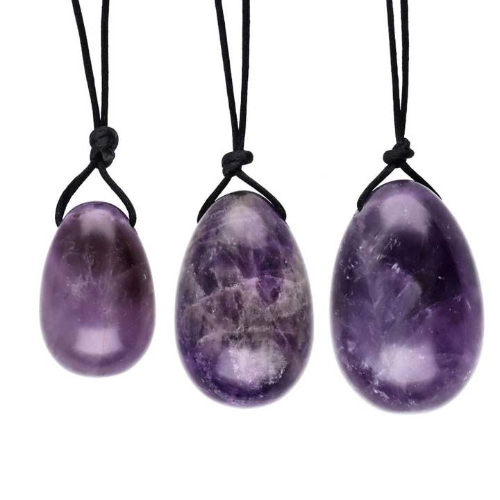 Vives de la Cortada S.L - Wholesale Spiritual Stone/Crystal - Amethyst Yoni Eggs Pack with Hole3