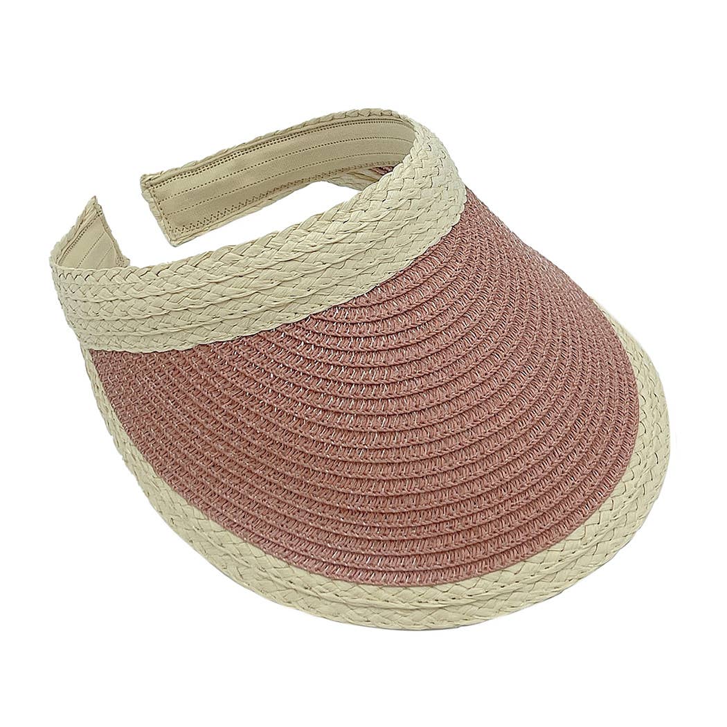Fashion City - Wholesale Visor - Women's - Colored Straw Sun Visor Sun Hat14
