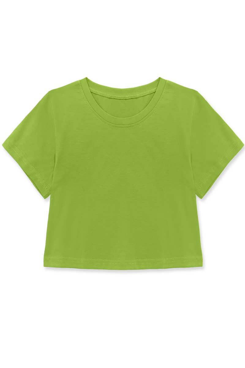 Cutie Patootie Clothing - Wholesale T-Shirt - Kids - GKT-16061B  Girl's Soft Round Neck Crop Tee1