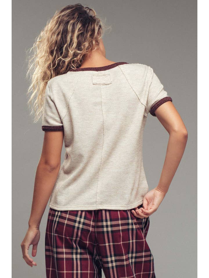 Urban Daizy - Wholesale Knit Top - Women's - Sporty Trim Textured Crewneck Top8