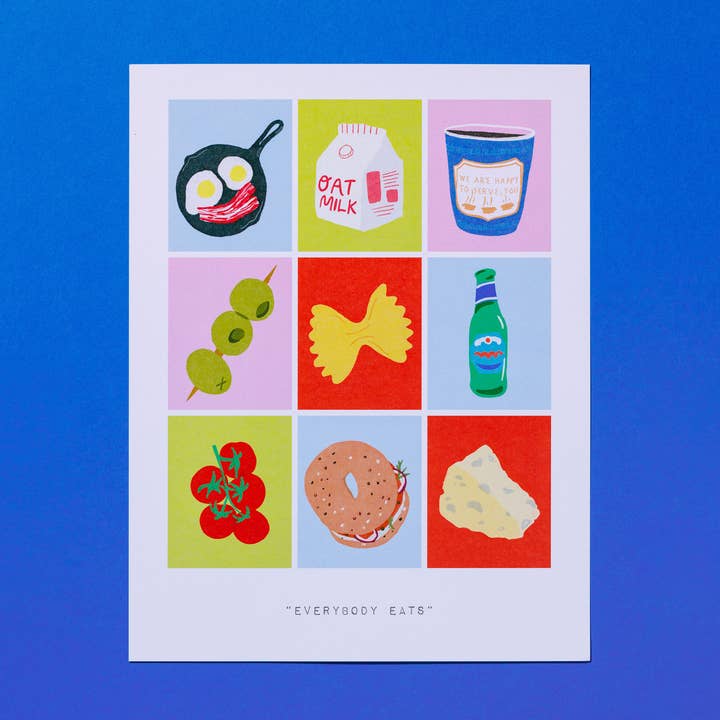 "Everybody Eats" Art Print for wholesale by Mel Andrel