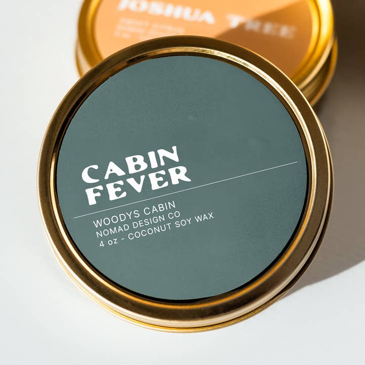 Bougie de voyage en étain Cabin Fever pour la vente par Nomad Design Co