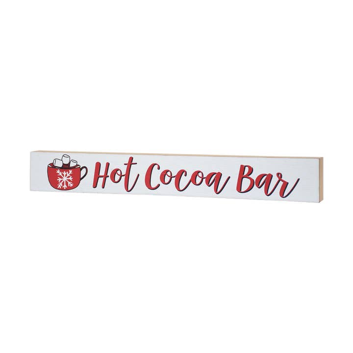 Hot Cocoa Bar Sign Wooden Tabletop Sign for wholesale by Paris Loft Inc