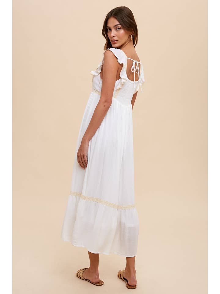 In Loom – Vestido - Mulher por atacado – Vestido avental com bordado e acabamento em renda8