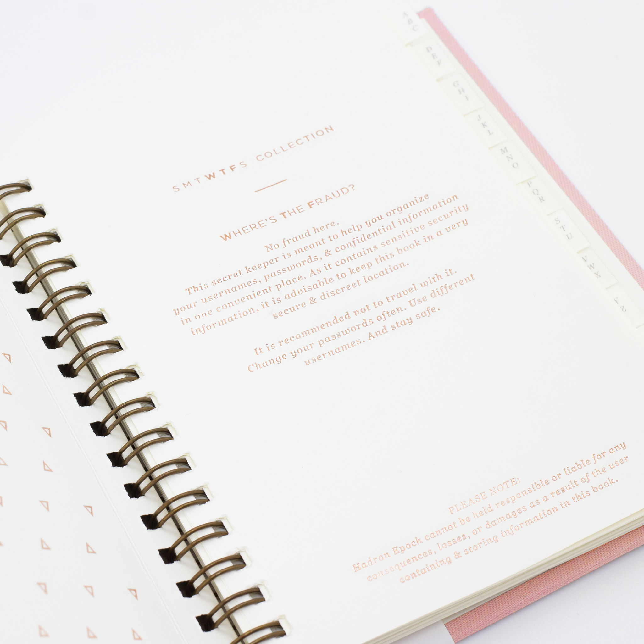 Hadron Epoch Design Studio - Wholesale Journal/Diary - WTF Password Book (2 Colors Available)3