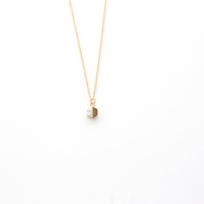 N7021- Marmeren Halve Hanger in Goud of Zilver voor wholesale door Heidi Hull Designs