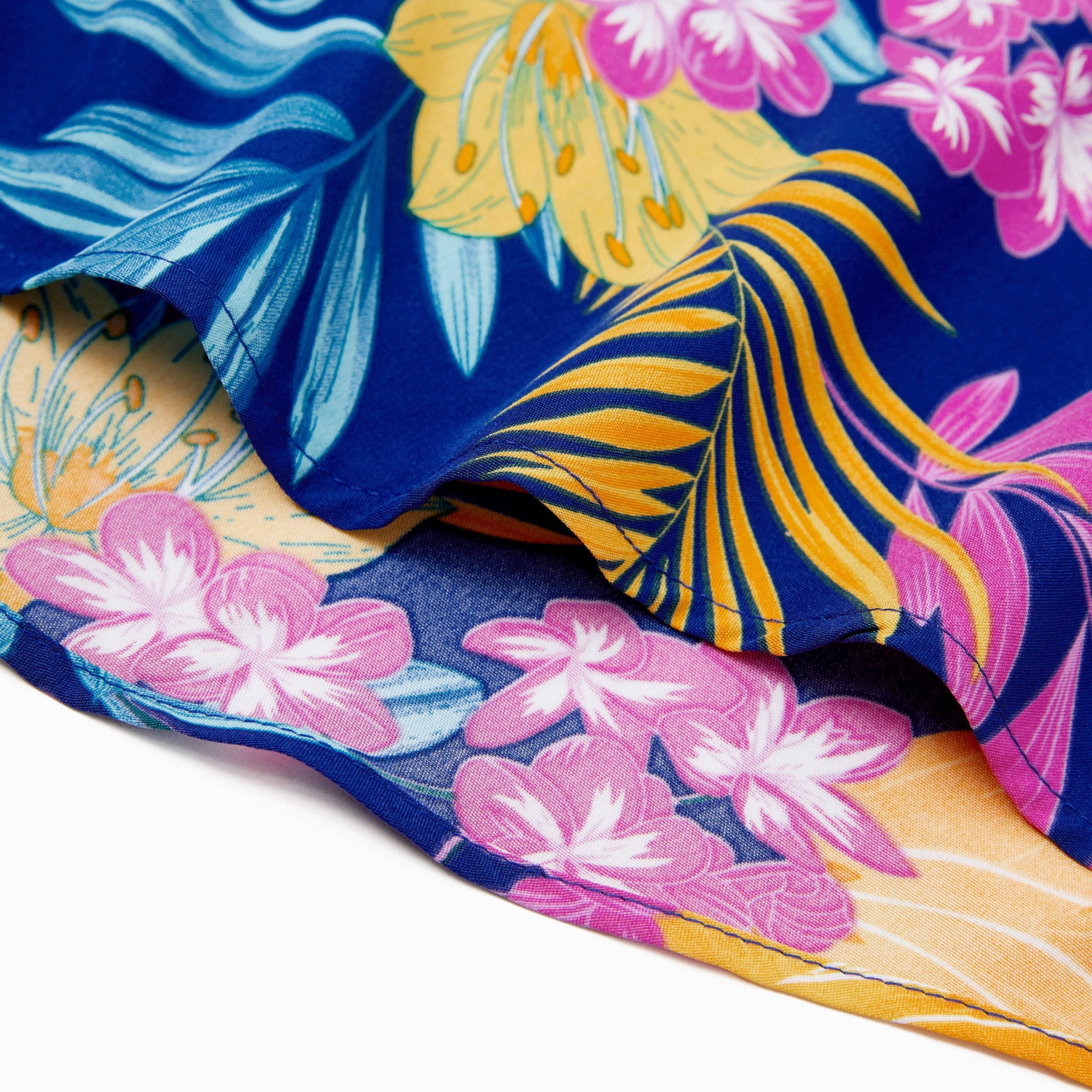 Blu profondo Abito o Set di Camicia e Pantaloncini Tropicale Hawaiano per Famiglia in vendita all'ingrosso su Faire22