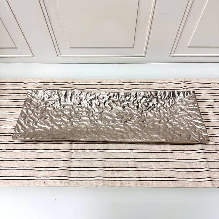 India Handicrafts Inc - Wholesale Decorative Tray - Textured Aluminum Tray6
