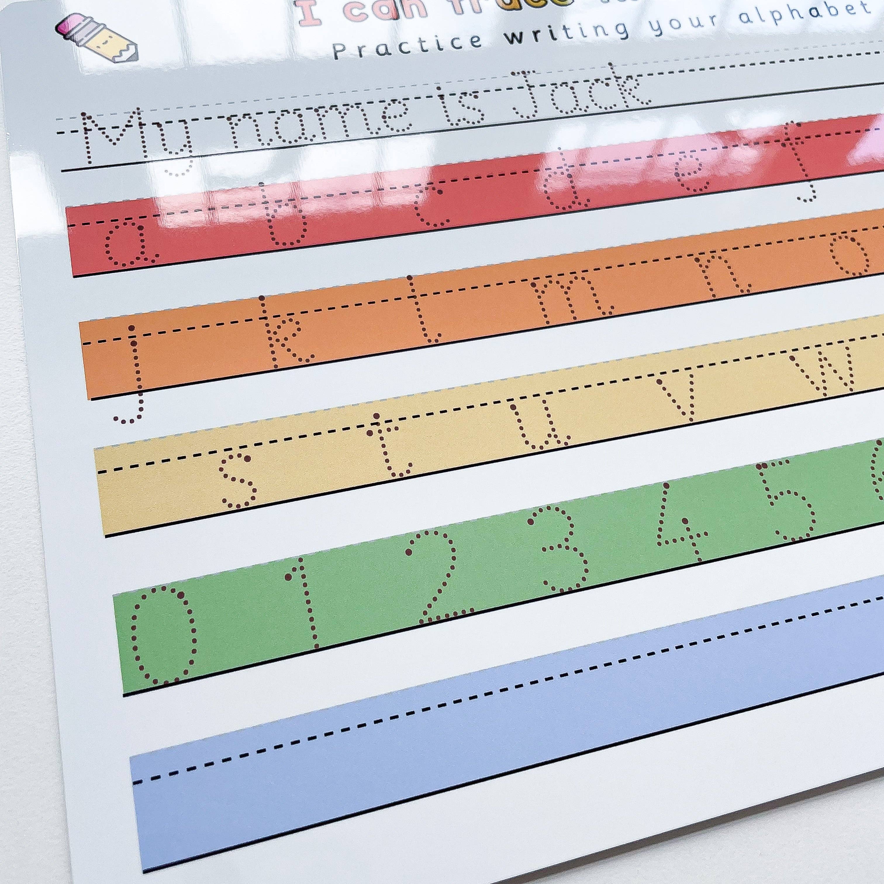 Craftly Ltd – wholesale Whiteboard/dry-erase board – Alphabet Letters Trace Rainbow Whiteboard1